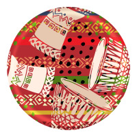 african fabric pattern round earrings 2 | Teevron
