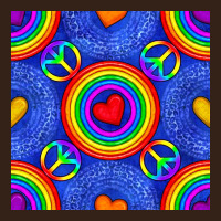 Pride Lgbtq Hearts And Peace Symbol Seamless Patte Heavy Core Tee | Teevron