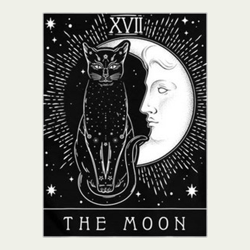 Tarot Card Crescent Moon And Cat Graphic Urban Heavy Tee by artisFamous | Teevron