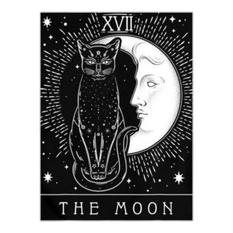 Tarot Card Crescent Moon And Cat Graphic Urban Heavy Tee by artisFamous | Teevron