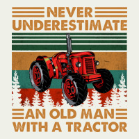 Never Underestimate An Old Man With A Tractor Retro Vintage Urban Heavy Tee | Teevron