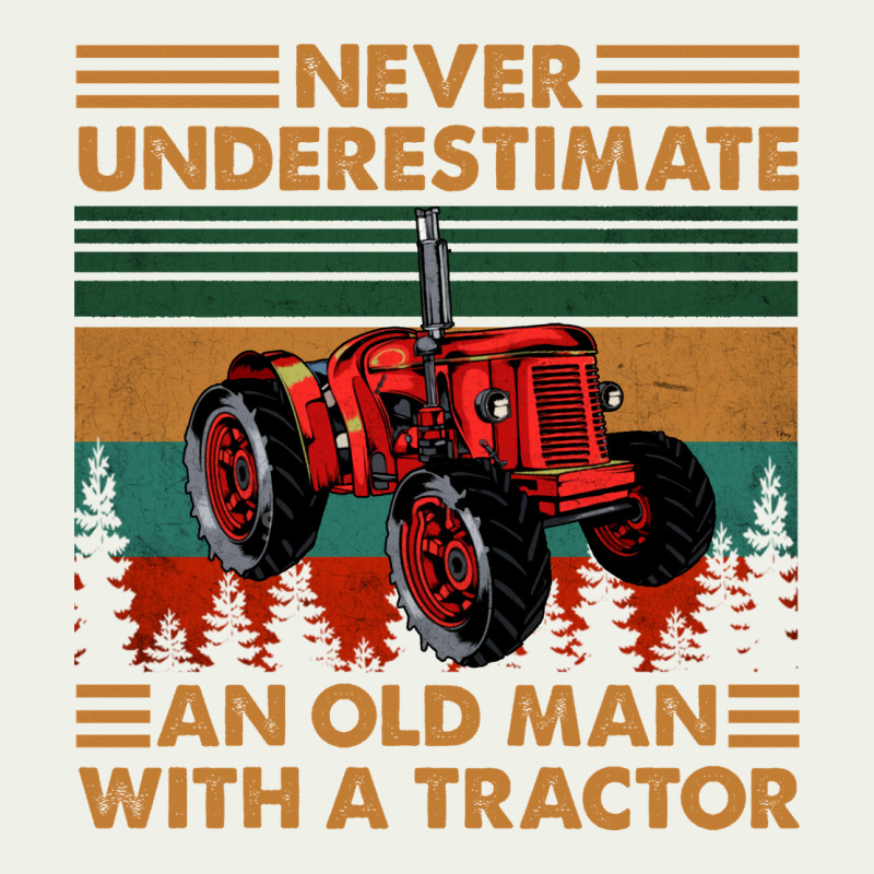 Never Underestimate An Old Man With A Tractor Retro Vintage Urban Heavy Tee by artisFamous | Teevron