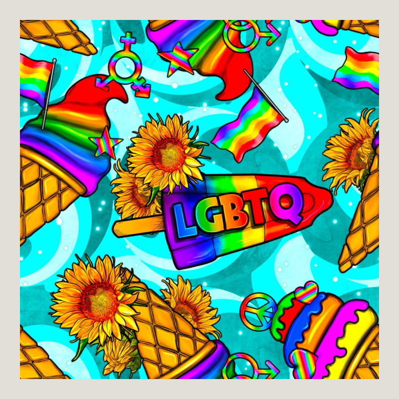 Pride Lgbtq Ice Cream And Sunflowers Seamless Heavy Core Tee by BundleAndBundleShop | Teevron