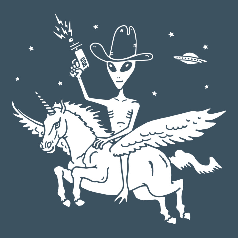 Alien Riding Unicorn  Cool Ufo Cowboy Urban Heavy Tee by artisFamous | Teevron