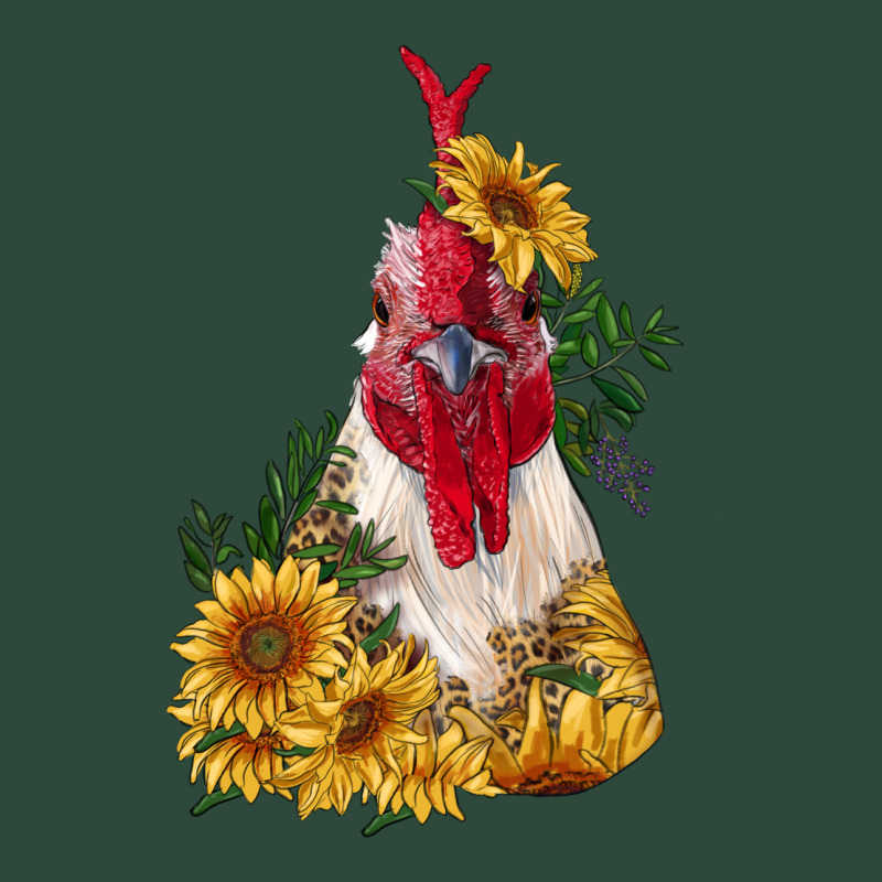 Sunflower Rooster With Leopard Zipper Hoodie by RanaPortraitStore | Teevron