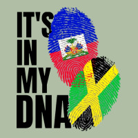 Jamaican And Haitian Mix Flag Dna Heritage Urban Heavy Tee | Teevron