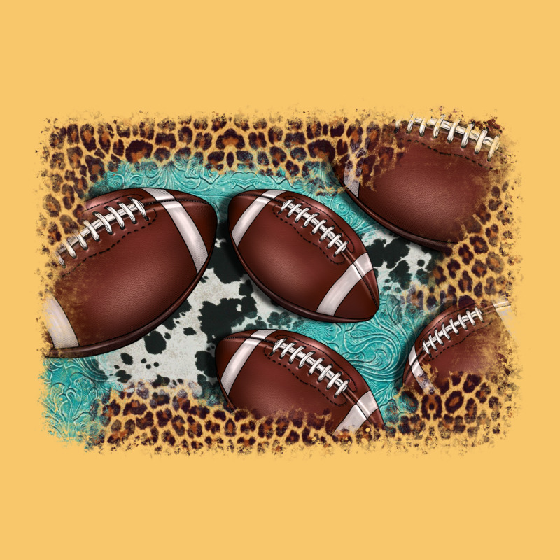 American Football Leopard Cowhide Turquoise  Leather Background Vintage Hoodie by BarkalooDesign | Teevron