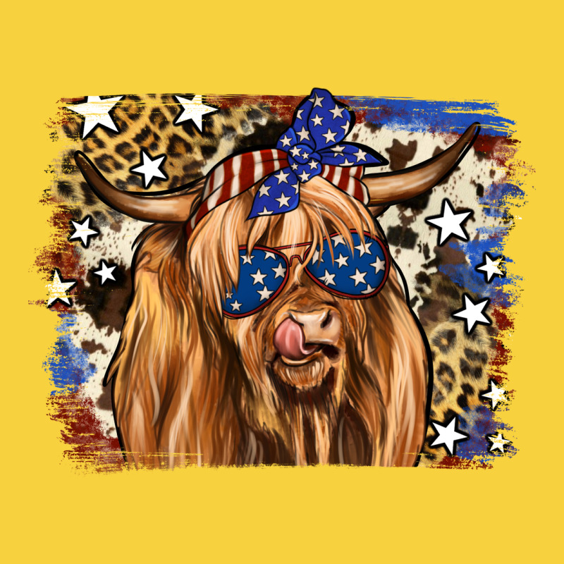 4th Of July Highland Cattle Premium Sweatshirt by RanaPortraitStore | Teevron