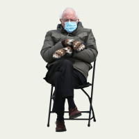 Bernie Sitting In The Cold With Mittens Meme Urban Heavy Tee | Teevron