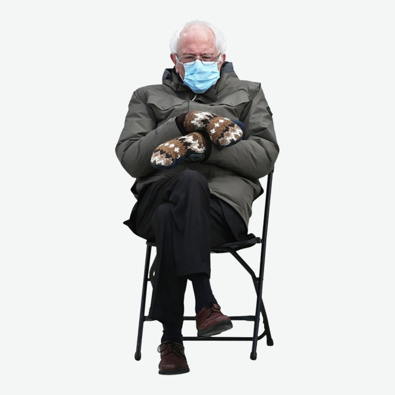 Bernie Sitting In The Cold With Mittens Meme Urban Heavy Tee by artisFamous | Teevron
