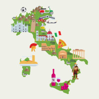 Italy Map Urban Heavy Tee | Teevron