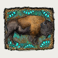 Bison With Gemstone Background Zipper Hoodie | Teevron