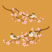 Cherry Blossom Sakura With Bird Urban Heavy Tee | Teevron