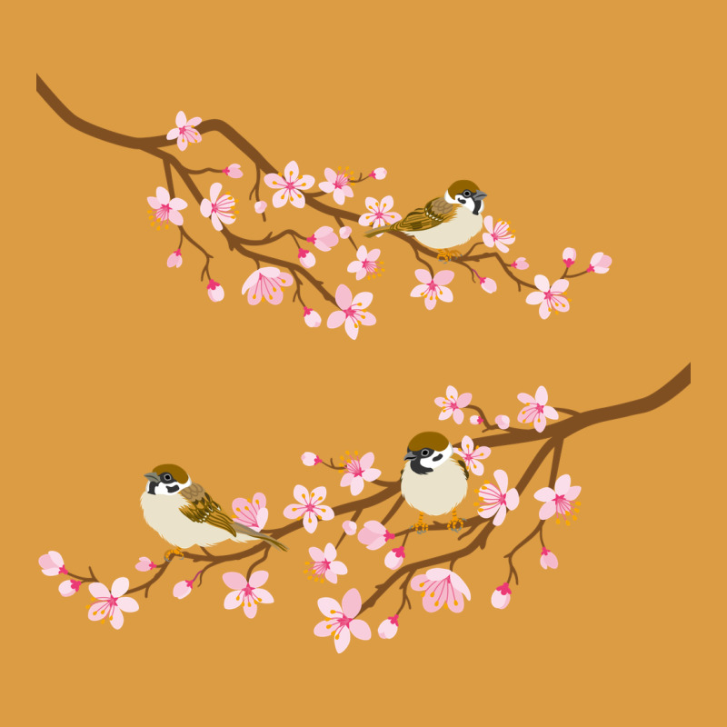 Cherry Blossom Sakura With Bird Urban Heavy Tee by artisFamous | Teevron