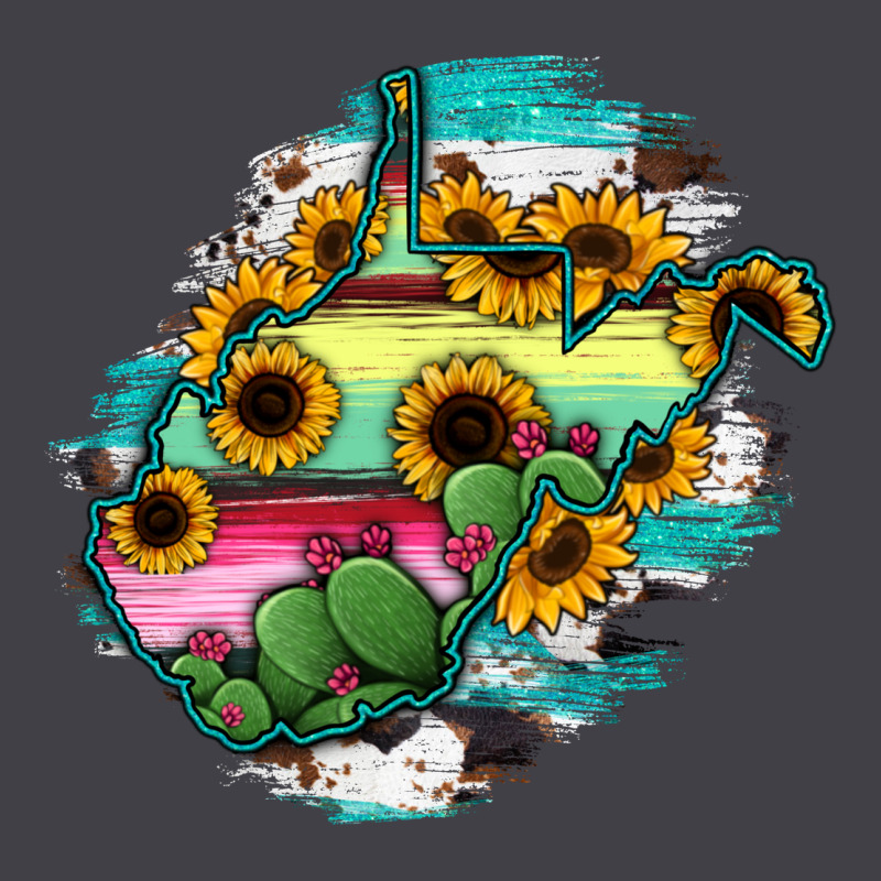 West Virginia Map Sunflower Cactus Serape Heavyweight Hoodie by RanaPortraitStore | Teevron