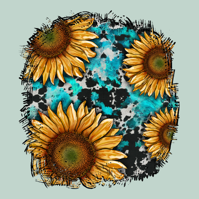 Sunflower Cowhide And Turquoise Patches Zipper Hoodie by RanaPortraitStore | Teevron