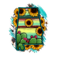 Alabama Map Sunflower Cactus Serape | Teevron