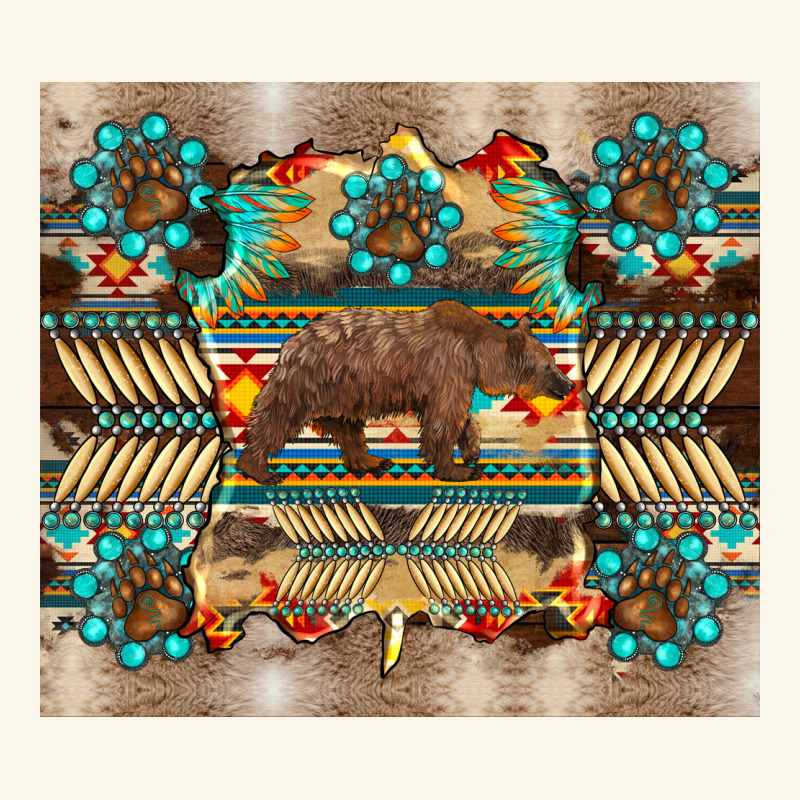 Bear Native Animal  Pelt  Tumbler Premium Hoodie by BarkalooDesign | Teevron