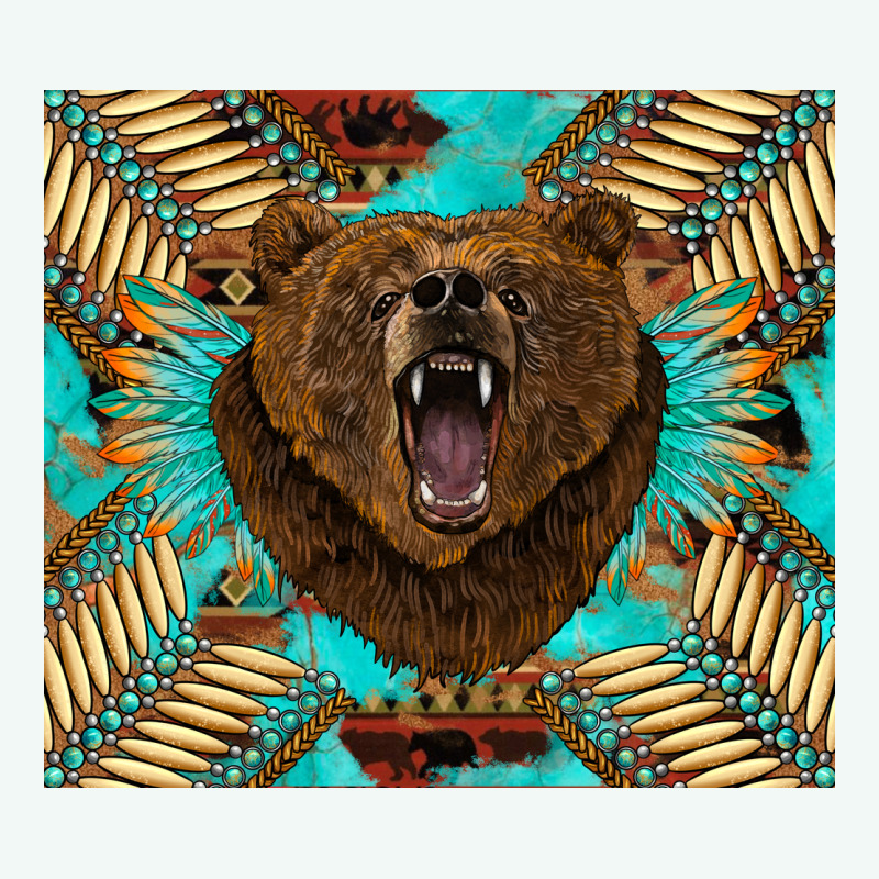 Bear Native American  Tumbler Premium Hoodie by BarkalooDesign | Teevron