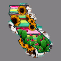 California Map Sunflower Cactus Serape Heavyweight Hoodie | Teevron