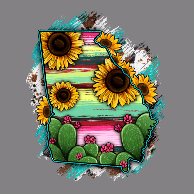 Georgia Map Sunflower Cactus Serape Heavyweight Hoodie by RanaPortraitStore | Teevron