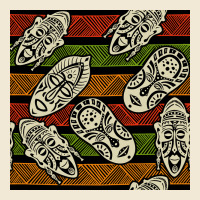 African Mask Seamless Pattern Premium Tee | Teevron