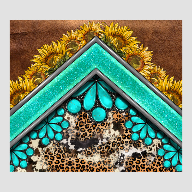 Western  Sunflower Turquise Gemstone  Tumbler Premium Hoodie by BarkalooDesign | Teevron
