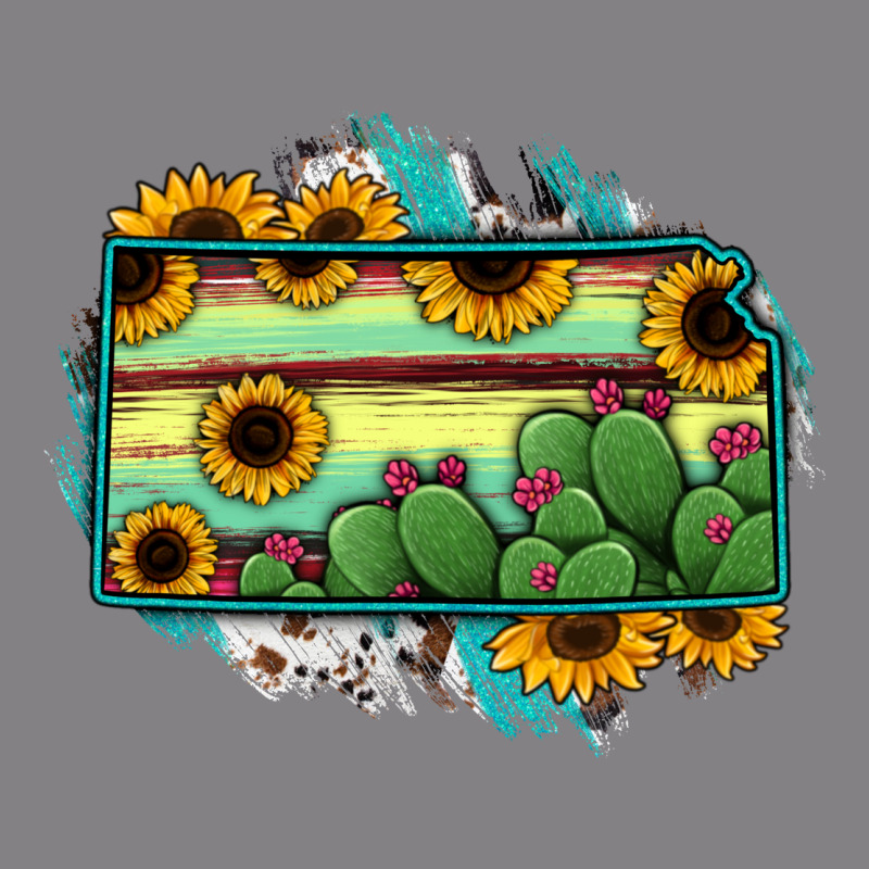 Kansas Map Sunflower Catus Serape Heavyweight Hoodie by RanaPortraitStore | Teevron
