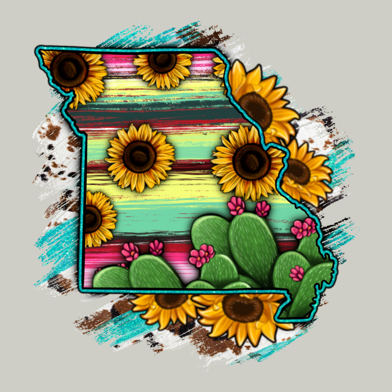 Missouri Map Sunflower Cactus Serape Heavyweight Hoodie by RanaPortraitStore | Teevron