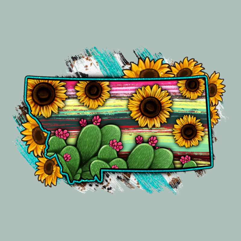 Montana Map Sunflower Cactus Serape Heavyweight Hoodie by RanaPortraitStore | Teevron