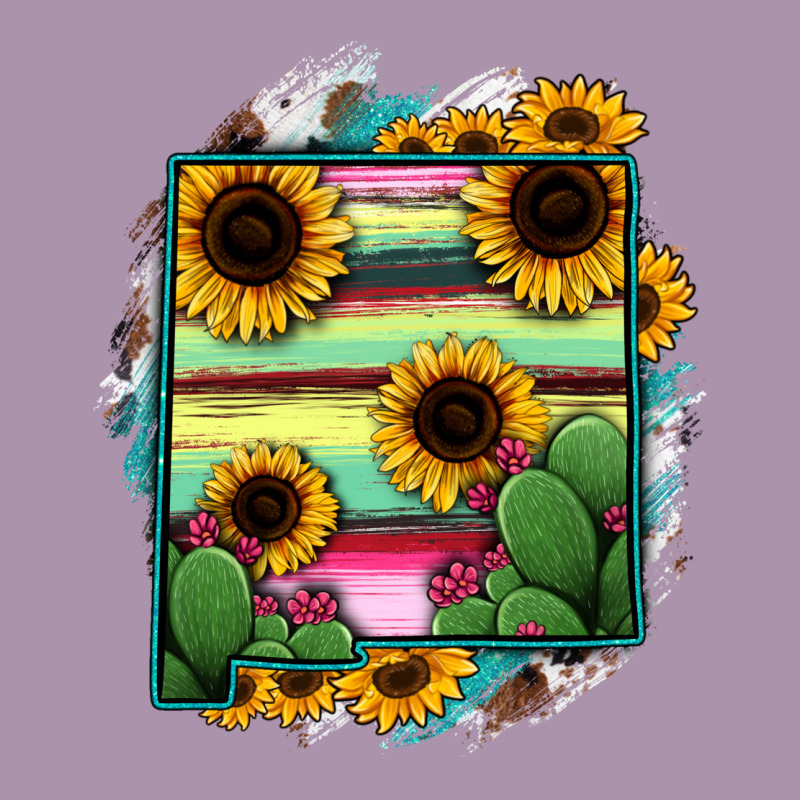 New Mexico Map Sunflower Cactus Serape Heavyweight Hoodie by RanaPortraitStore | Teevron