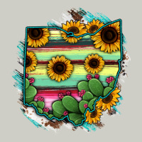 Ohio Map Sunflower Cactus Serape Heavyweight Hoodie | Teevron