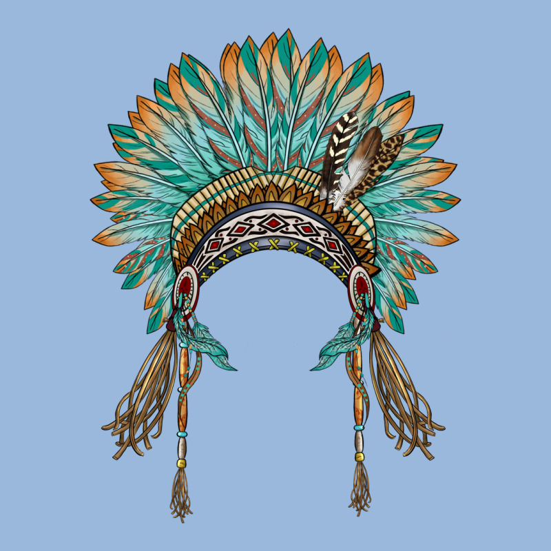 Native American Headdress Turquise Premium Hoodie by BarkalooDesign | Teevron
