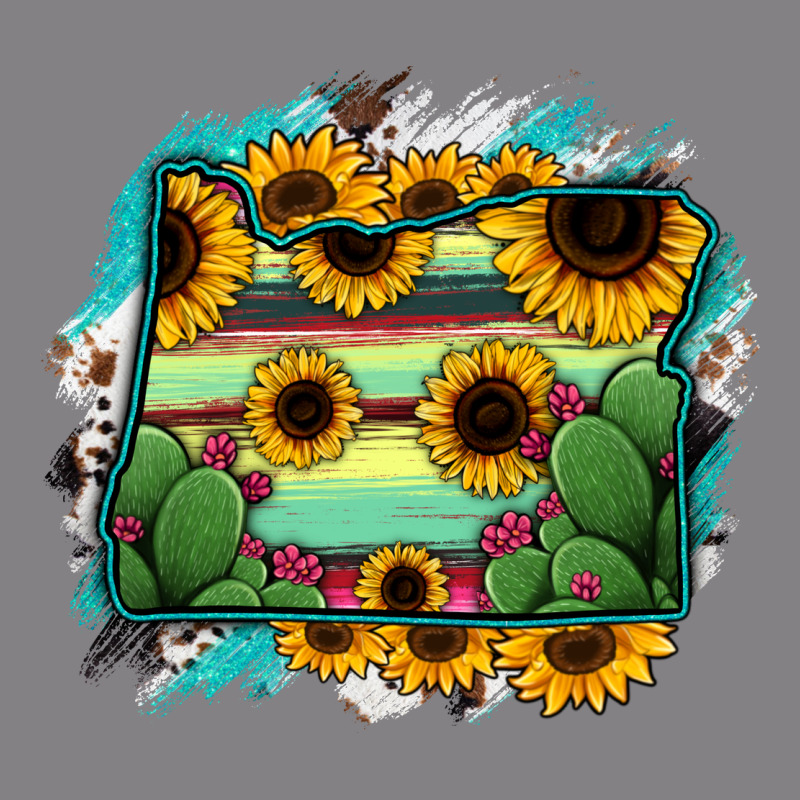Oregon Map Sunflower Cactus Serape Heavyweight Hoodie by RanaPortraitStore | Teevron