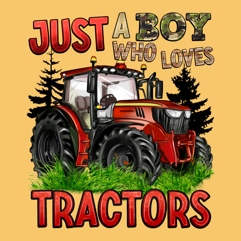 Just A Boy Who Loves Tractors Red Tractor Vintage Hoodie by BarkalooDesign | Teevron