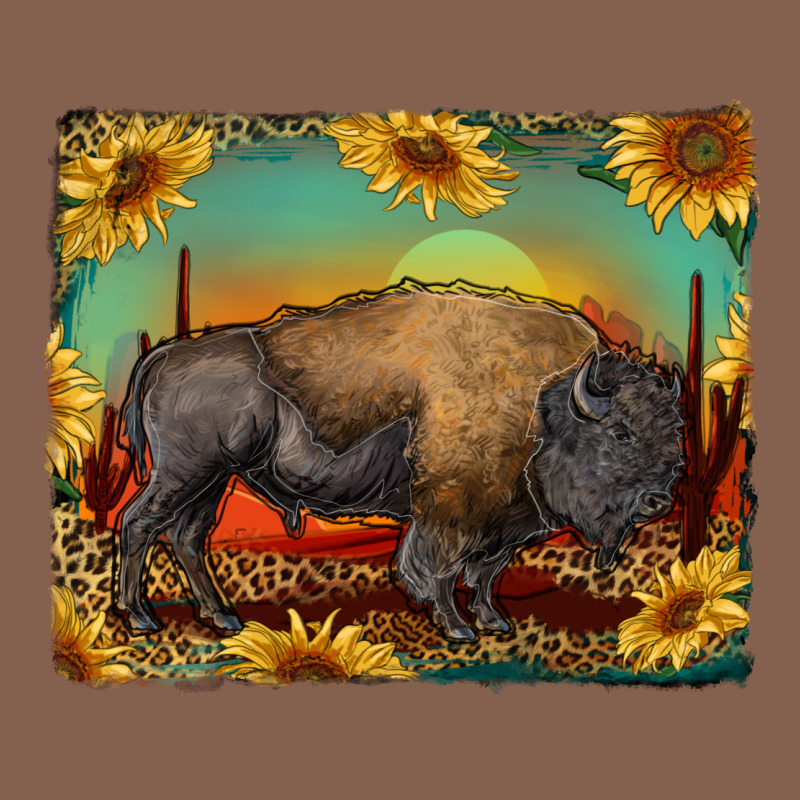 Western Bison With Sunset Background Zipper Hoodie by RanaPortraitStore | Teevron