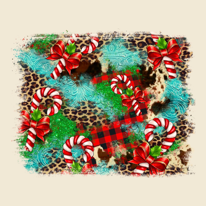 Christmas Plaid Turquoise Glitter Cowhide Premium Tee by FaDigitalArtStudio | Teevron