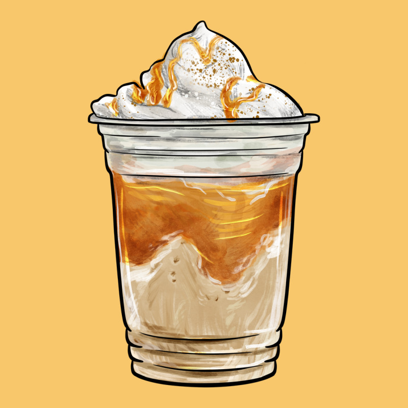 Iced Caramel Frappuccino Coffee Vintage Hoodie by BarkalooDesign | Teevron