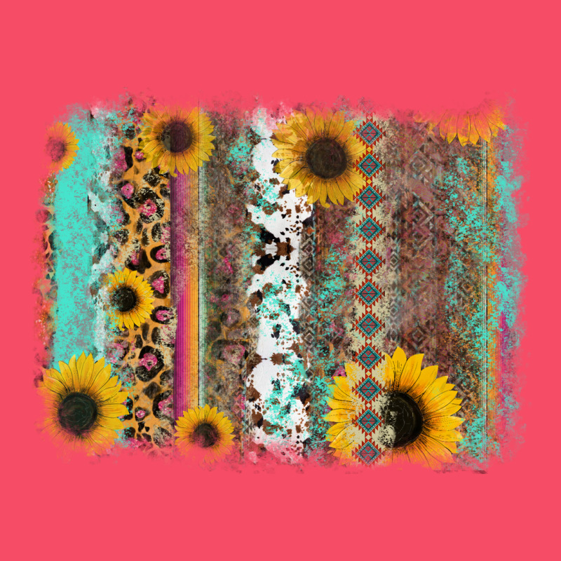 Aztec Leopard Turquoise Sunflower Background Premium Sweatshirt by RanaPortraitStore | Teevron
