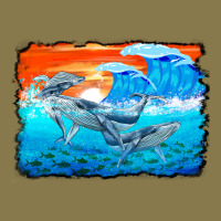 Humpback Whale And Wave Background Premium Hoodie | Teevron