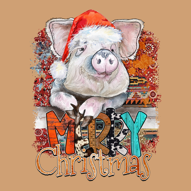Merry Christmas Pig Vintage Tee by CowhideDigitalArt | Teevron