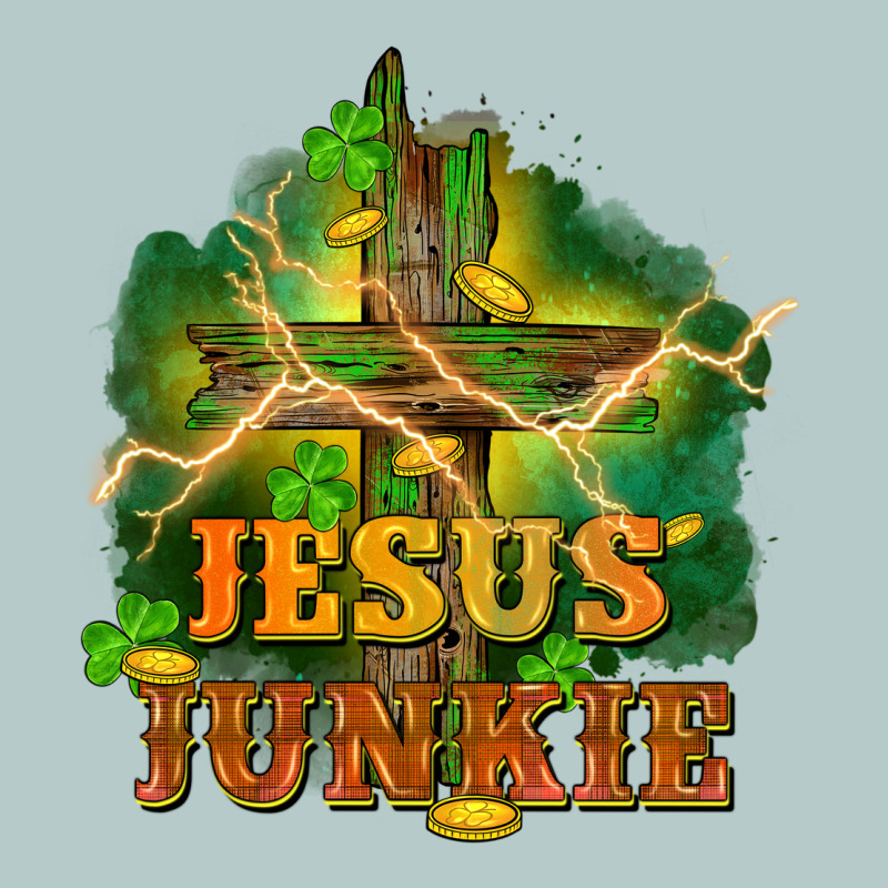 Jesus Junkie St. Patricks Day Heavy Core Tee by FaDigitalArtStudio | Teevron