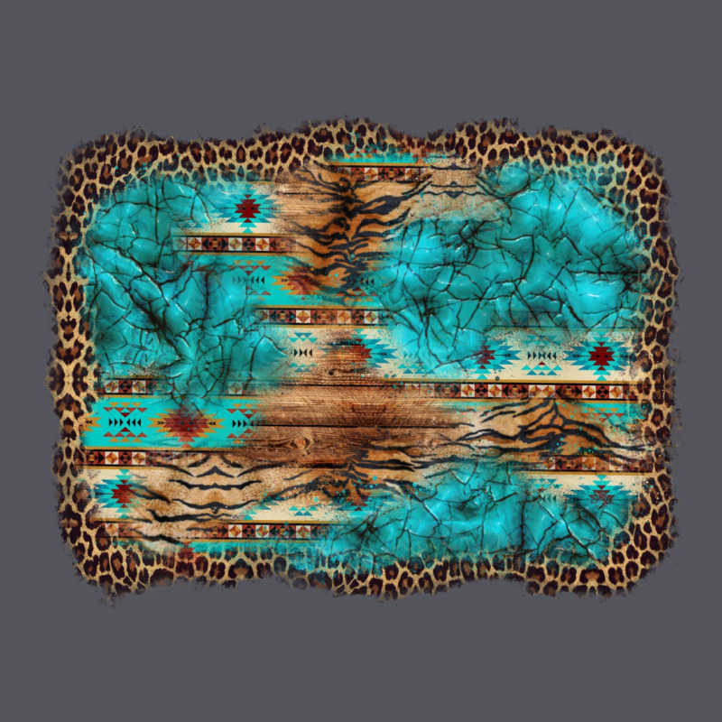 Western Turquoise Stone Aztec Tiger Pattern Background Vintage Hoodie by Artiststas | Teevron