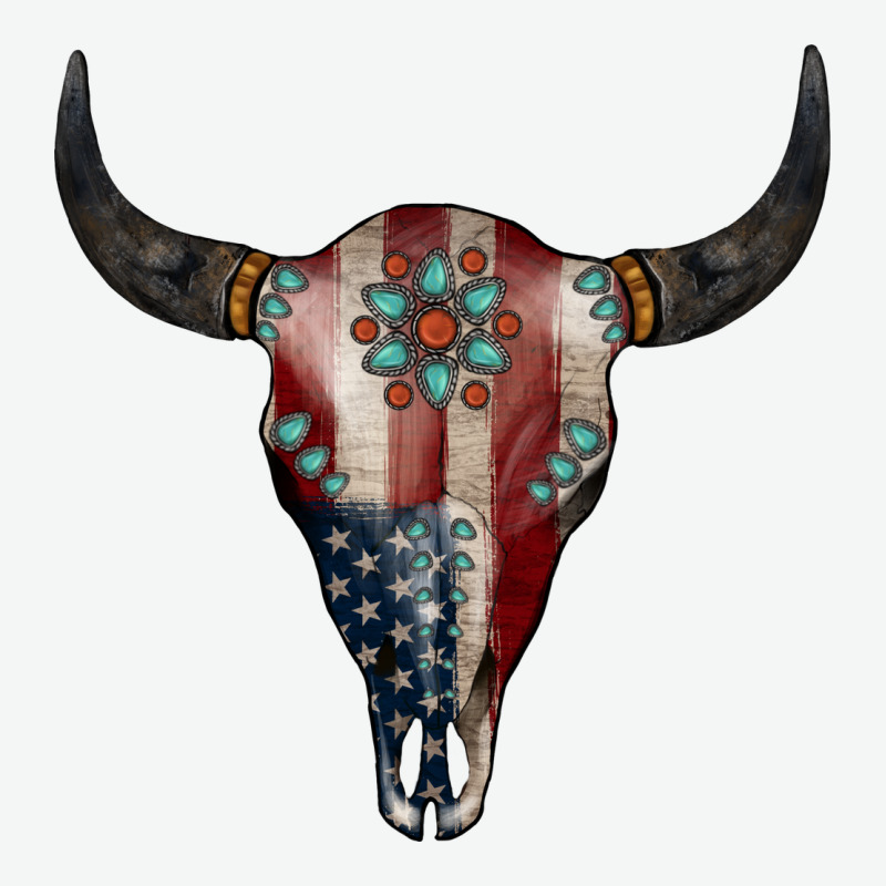 American Bull Skull Gemstone Urban Heavy Tee by Jasminsmagicworld | Teevron