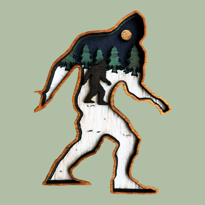 Bigfoot Wood Layered Christmas Urban Heavy Tee by DesigneFamous | Teevron