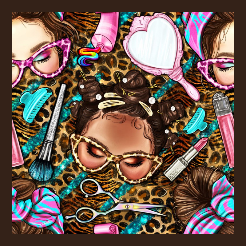 Hairdresser Messy Bun Hand Mirror And Scissors With Leopard And Tiger  Heavy Core Tee by BundleAndBundleShop | Teevron