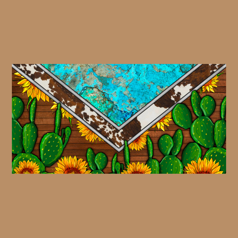 Cactus Sunflower Cowhide And Turquoise License Plate Vintage Hoodie by Artiststas | Teevron