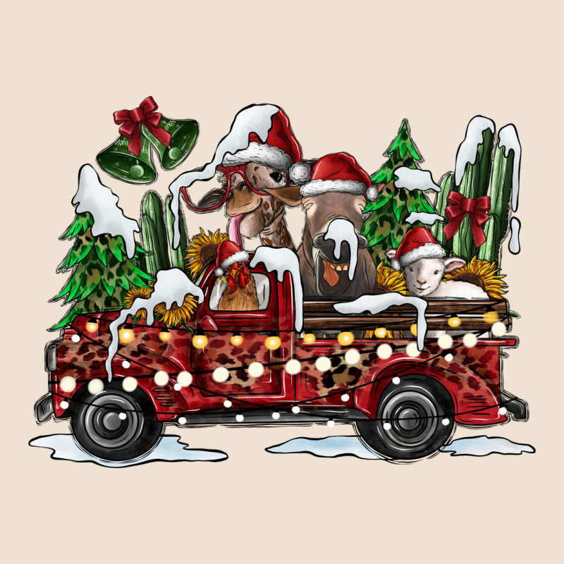 Festive Farm Animal Christmas Truck Urban Heavy Tee by CowhideDigitalArt | Teevron