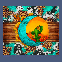 Sunflower Desert Cactus Turquoise Crescent Vintage Hoodie | Teevron