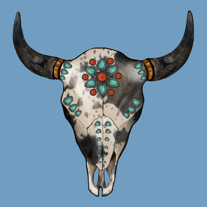 Cowhide Bull Skull Urban Heavy Tee by Jasminsmagicworld | Teevron